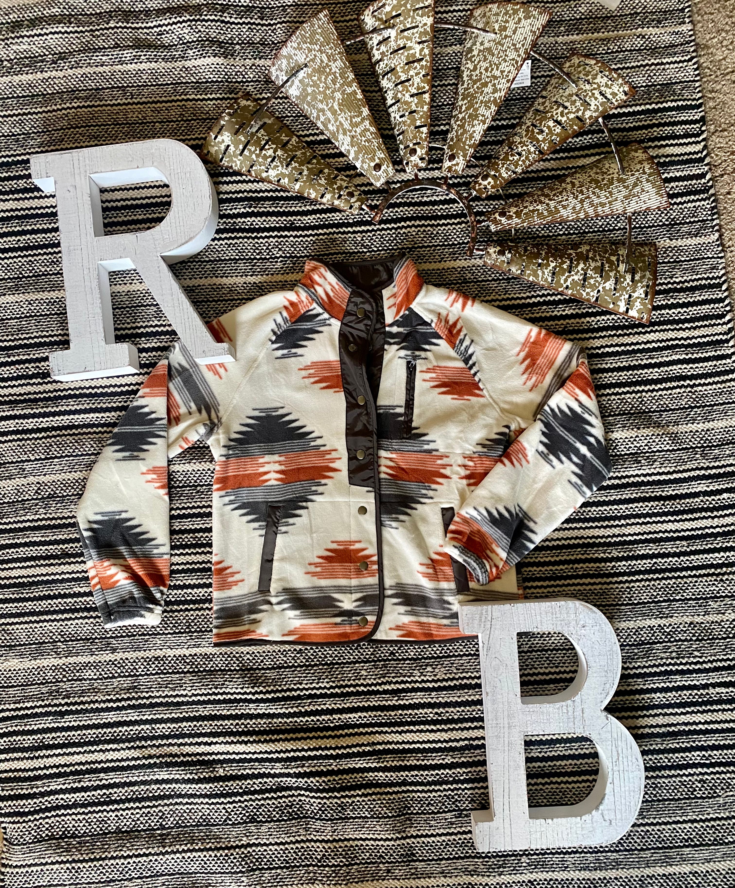 Aztec Snap Buttoned Jacket