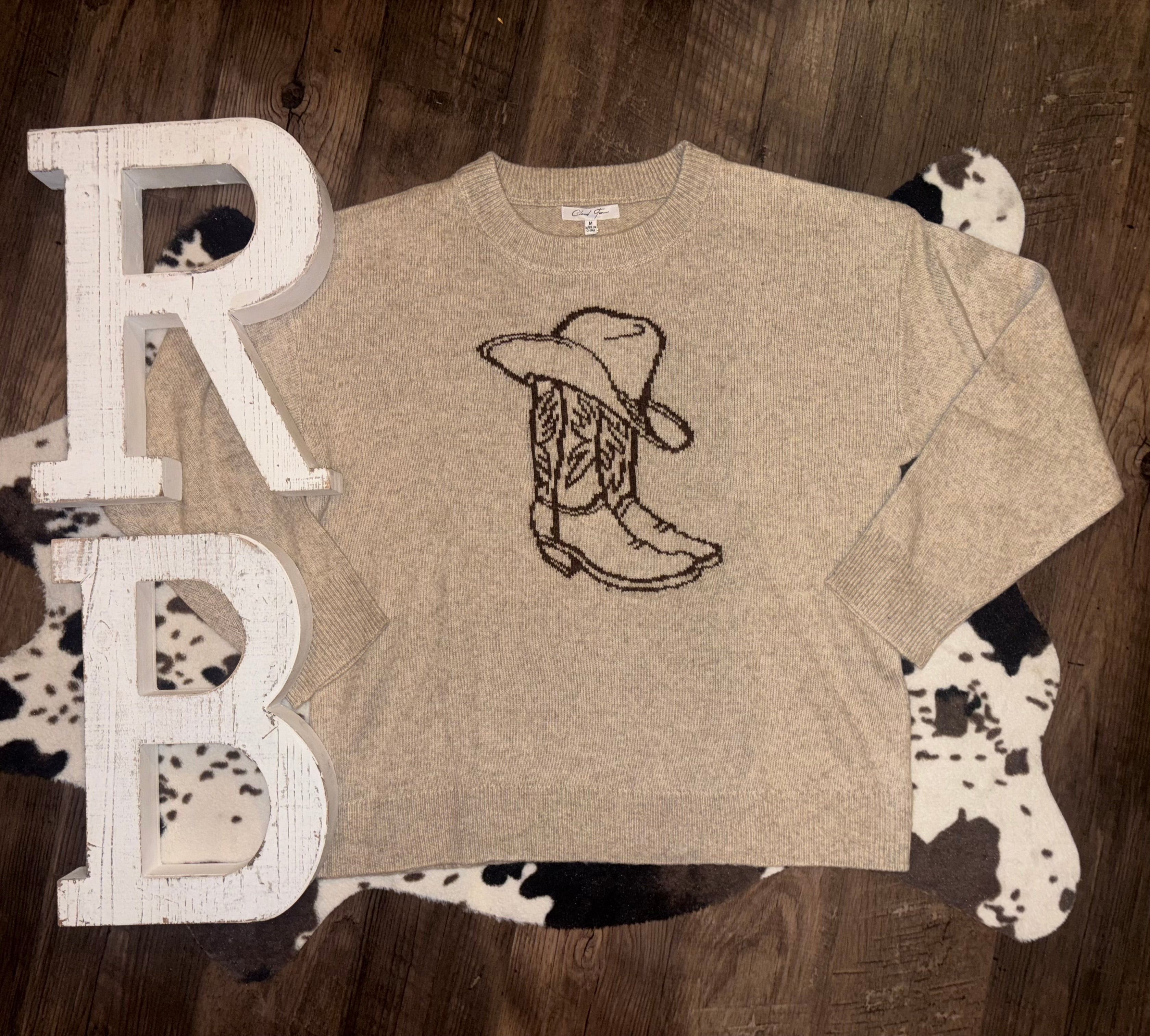 Western Cowboy Boot Sweater