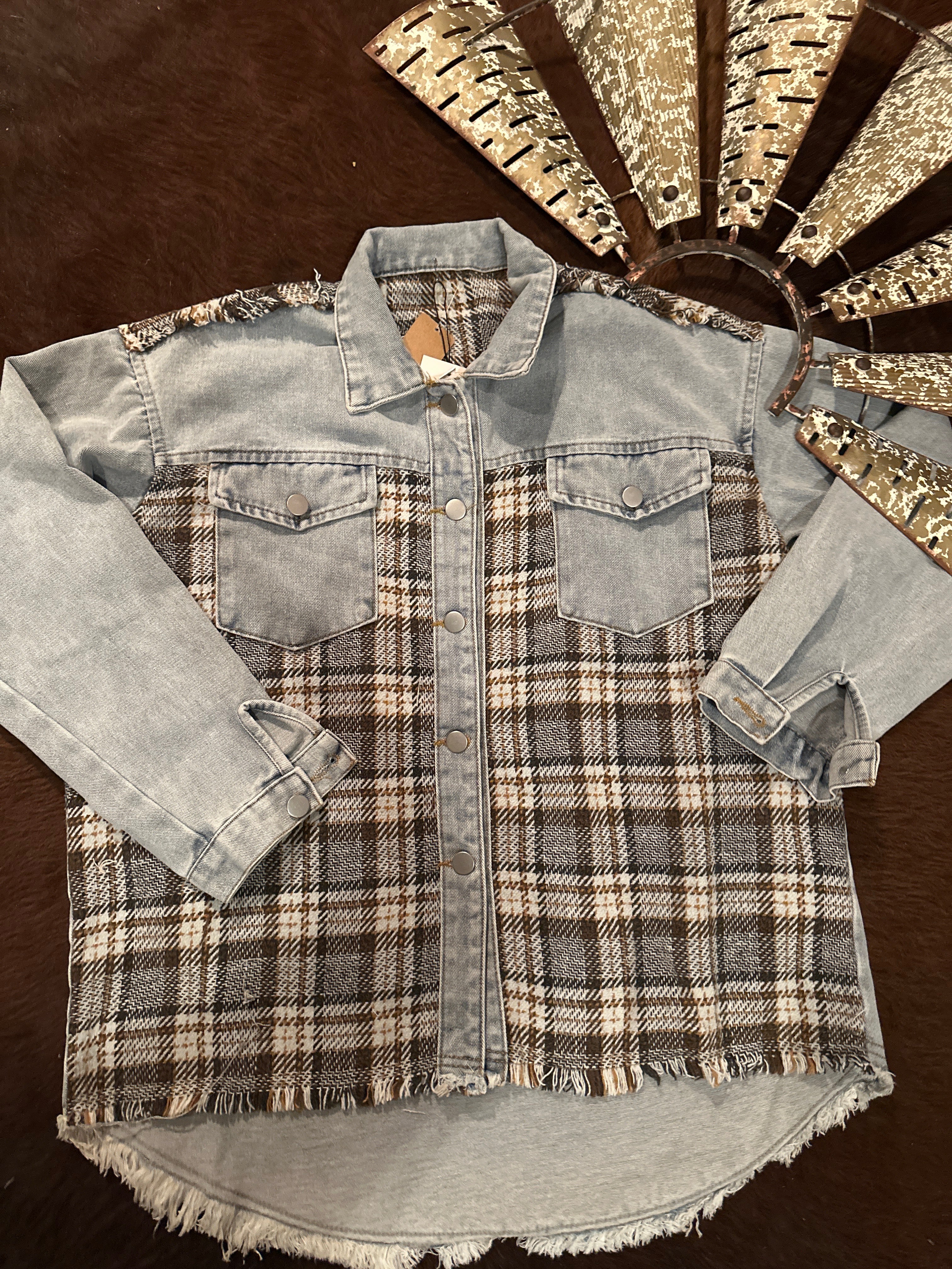 Denim Plaid Shacket