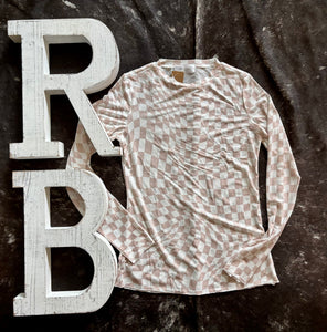Rory Checkered Mesh Top