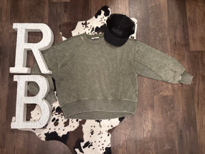 Acid Washed Oversized Fleece Pullover