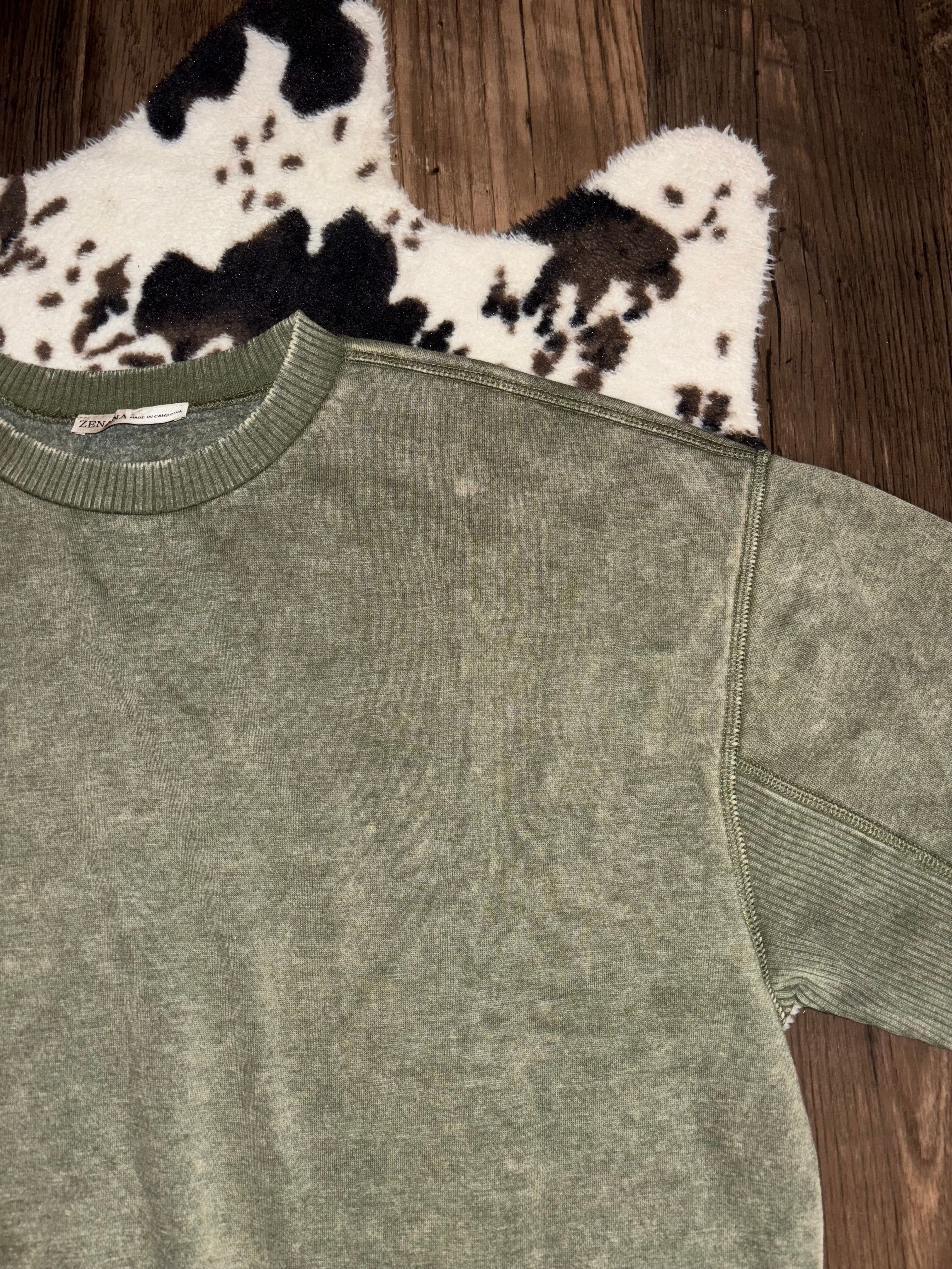 Acid Washed Oversized Fleece Pullover