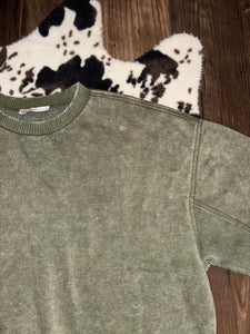 Acid Washed Oversized Fleece Pullover