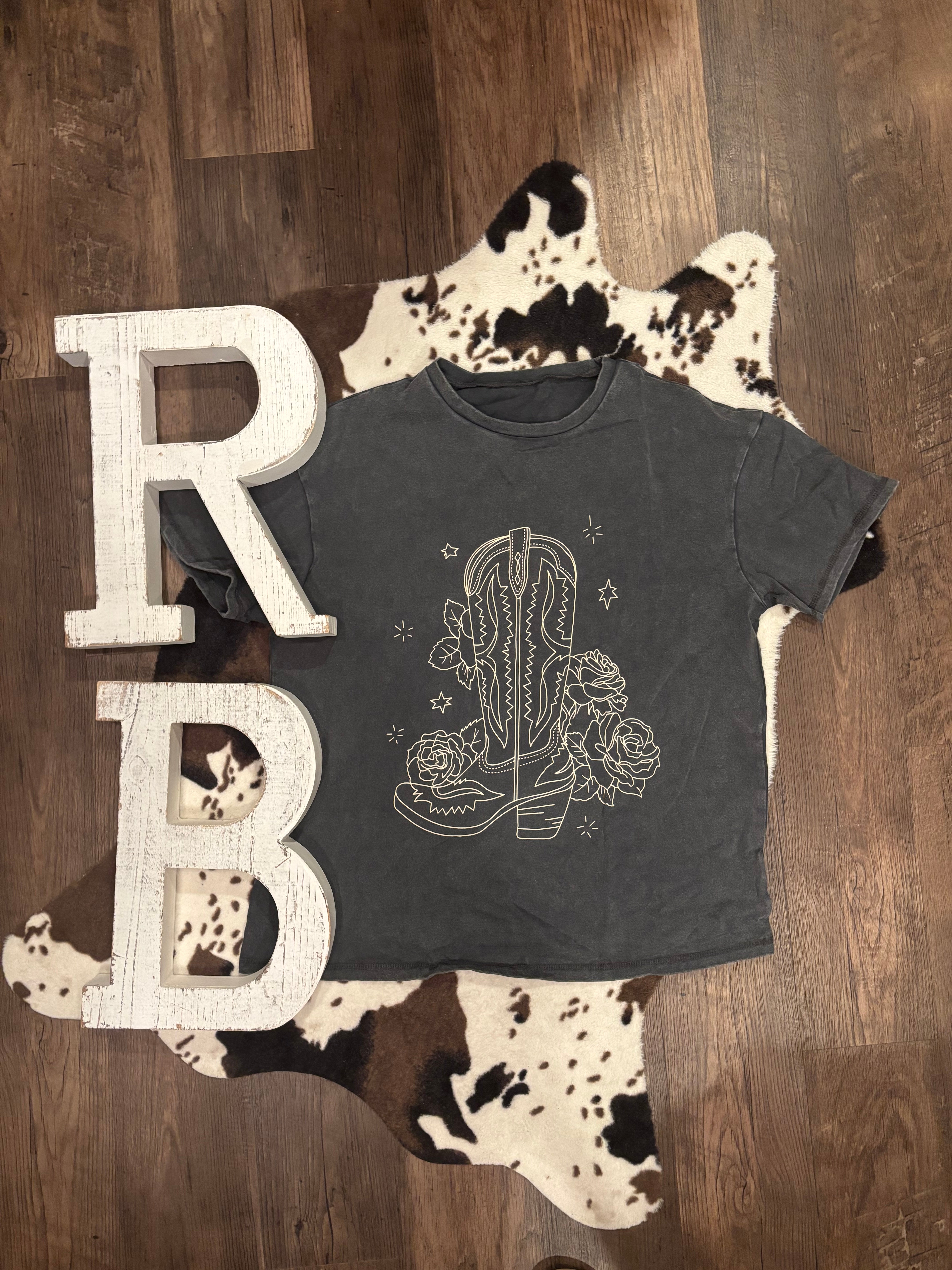 Western Boots Flower Tee