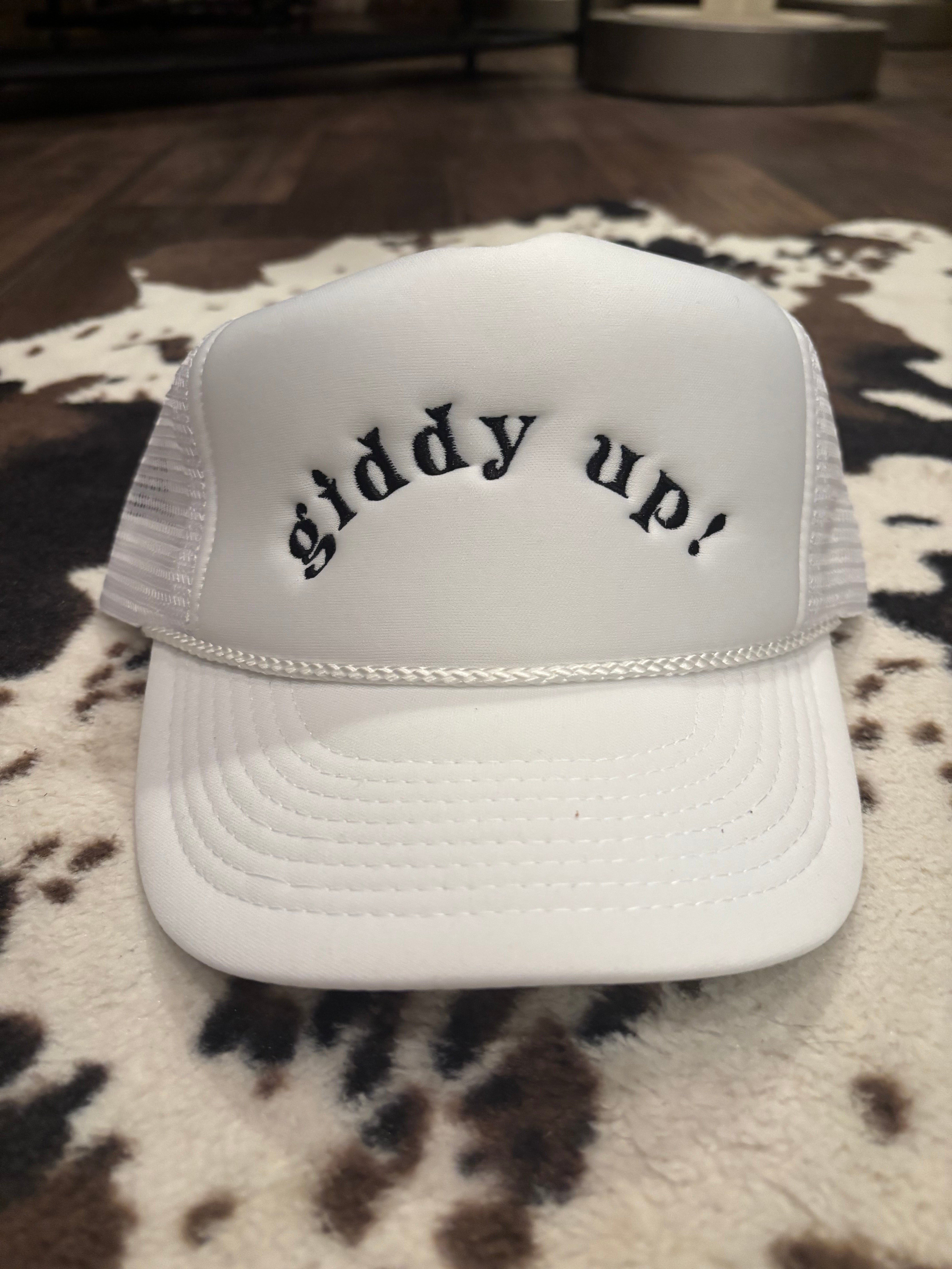 White Giddy Up Ball Cap