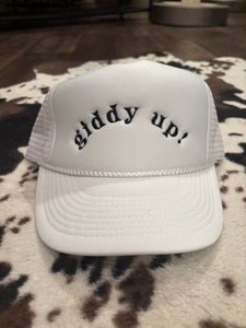 White Giddy Up Ball Cap