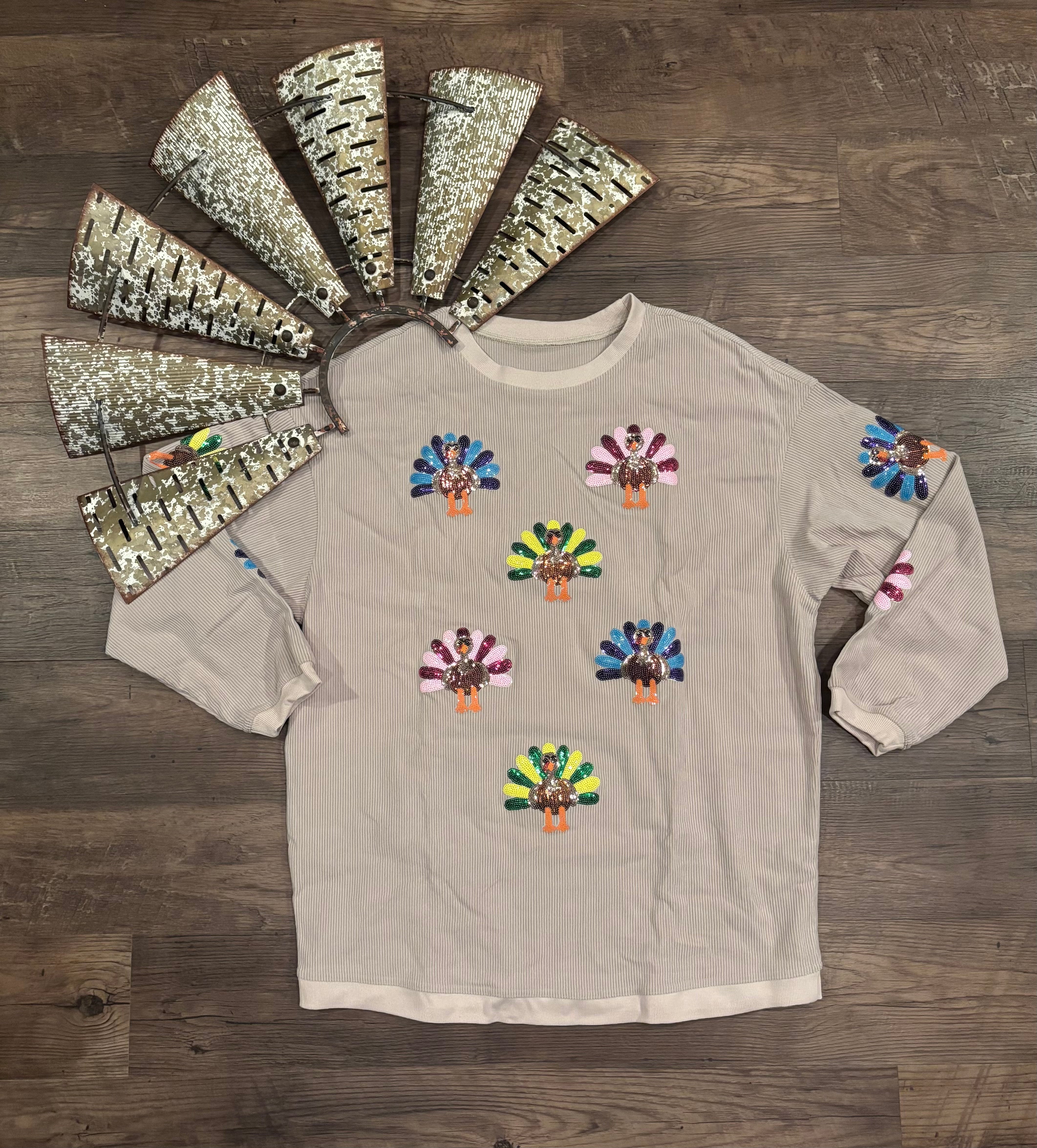 Sequin Turkey Crewneck