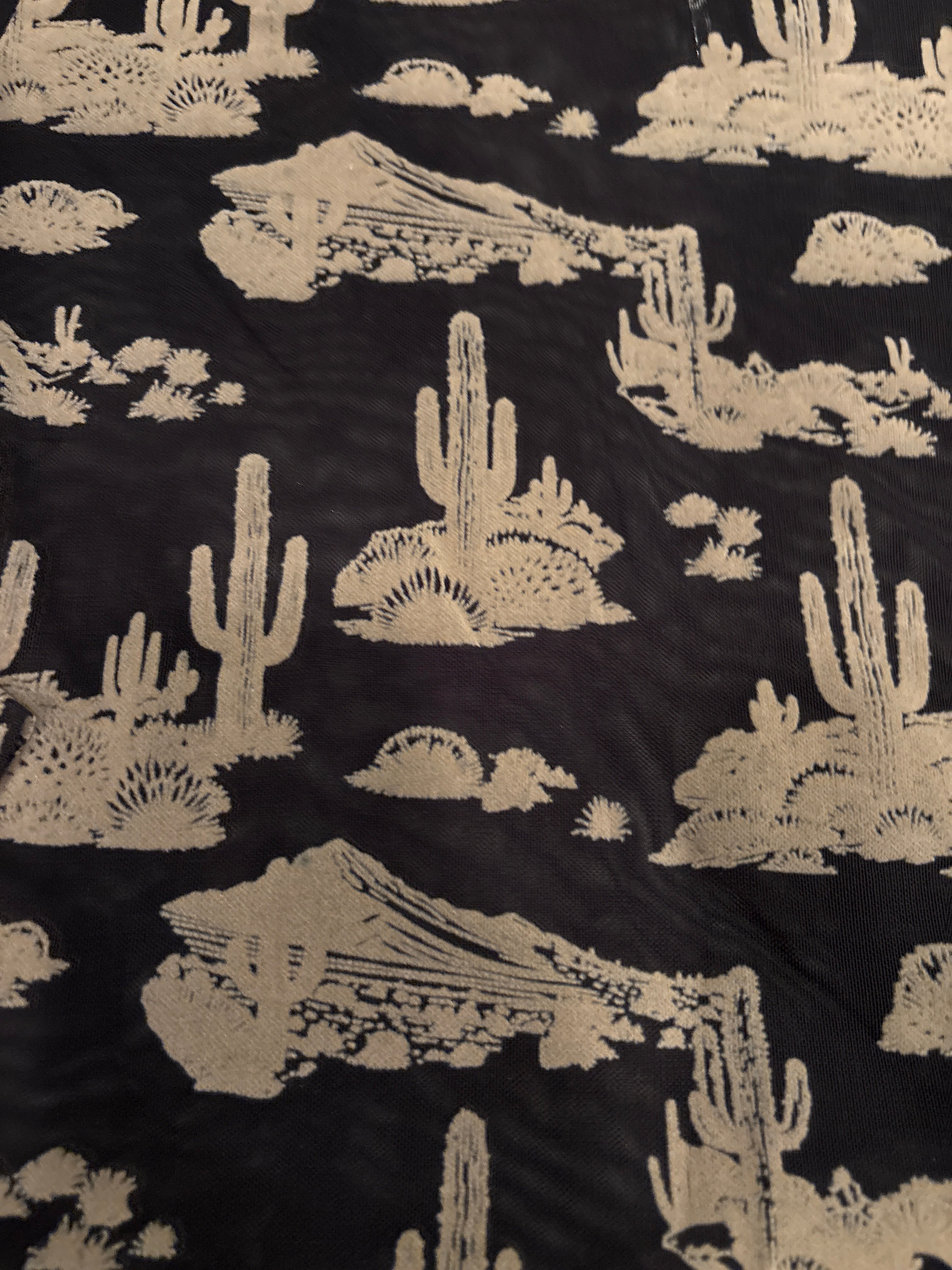 Velvet Cactus Mesh Top