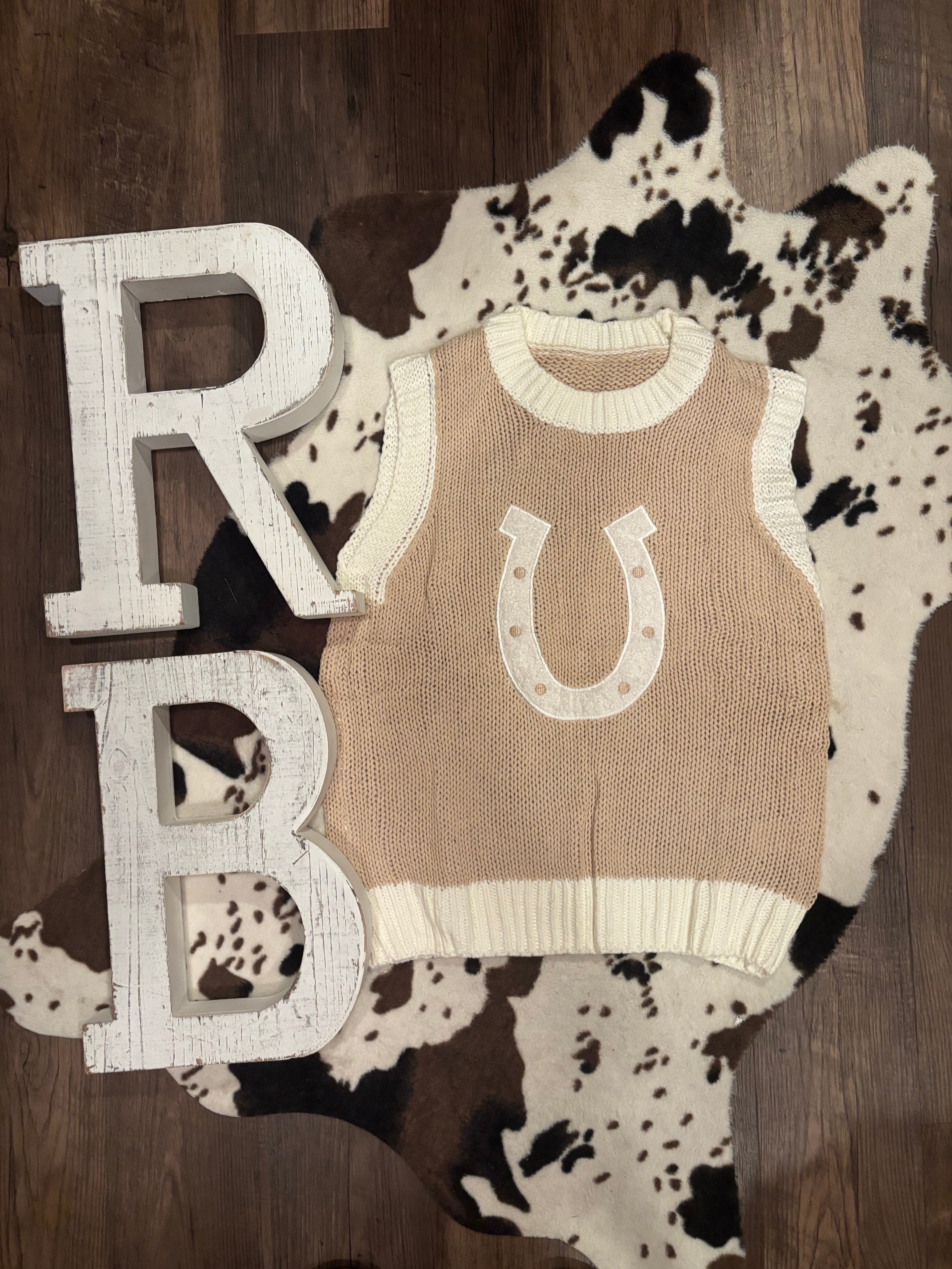 Woven Horseshoe Sweater Vest