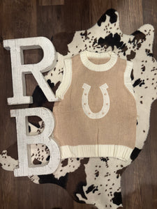 Woven Horseshoe Sweater Vest