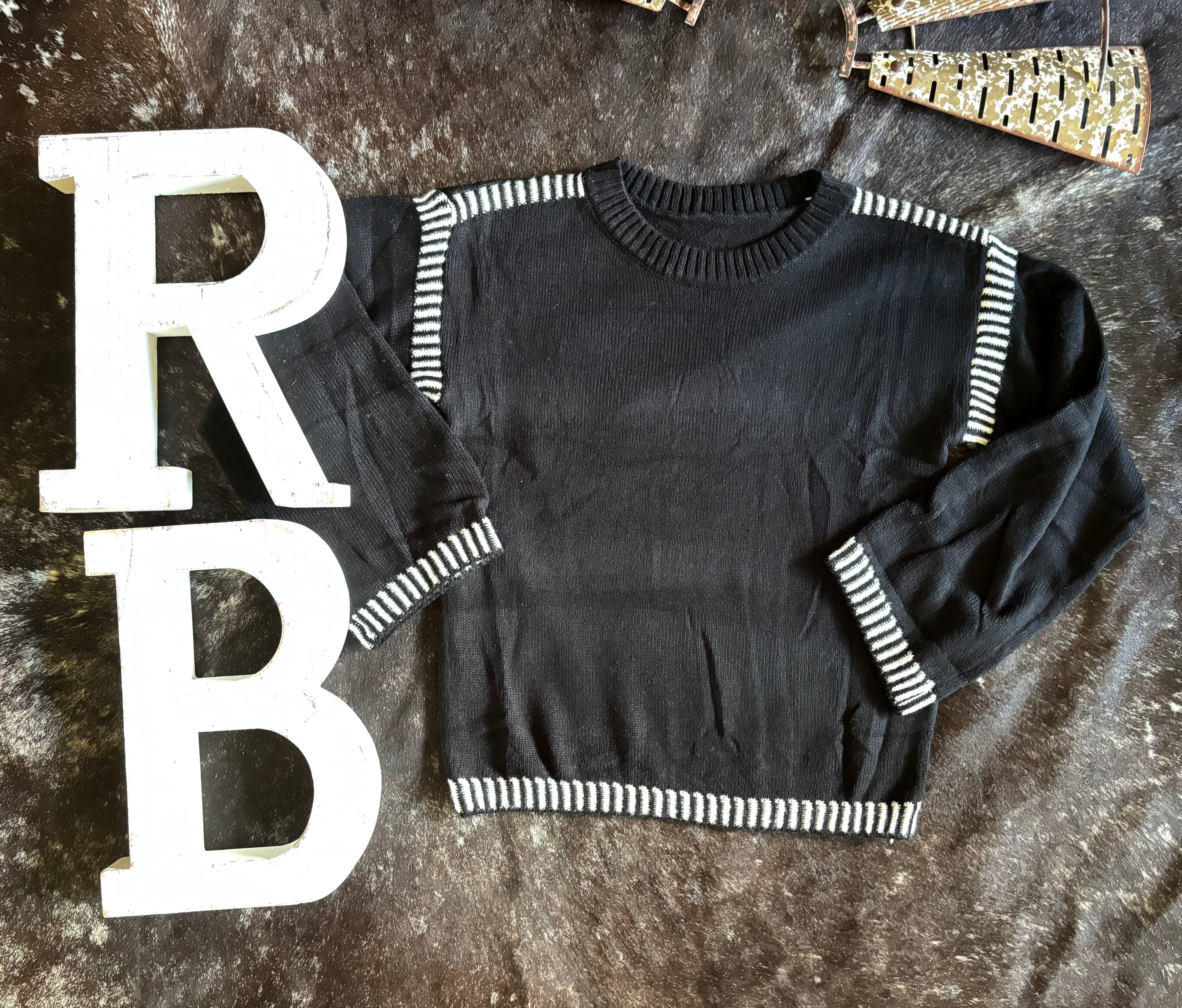Black Cable Knit Sweater