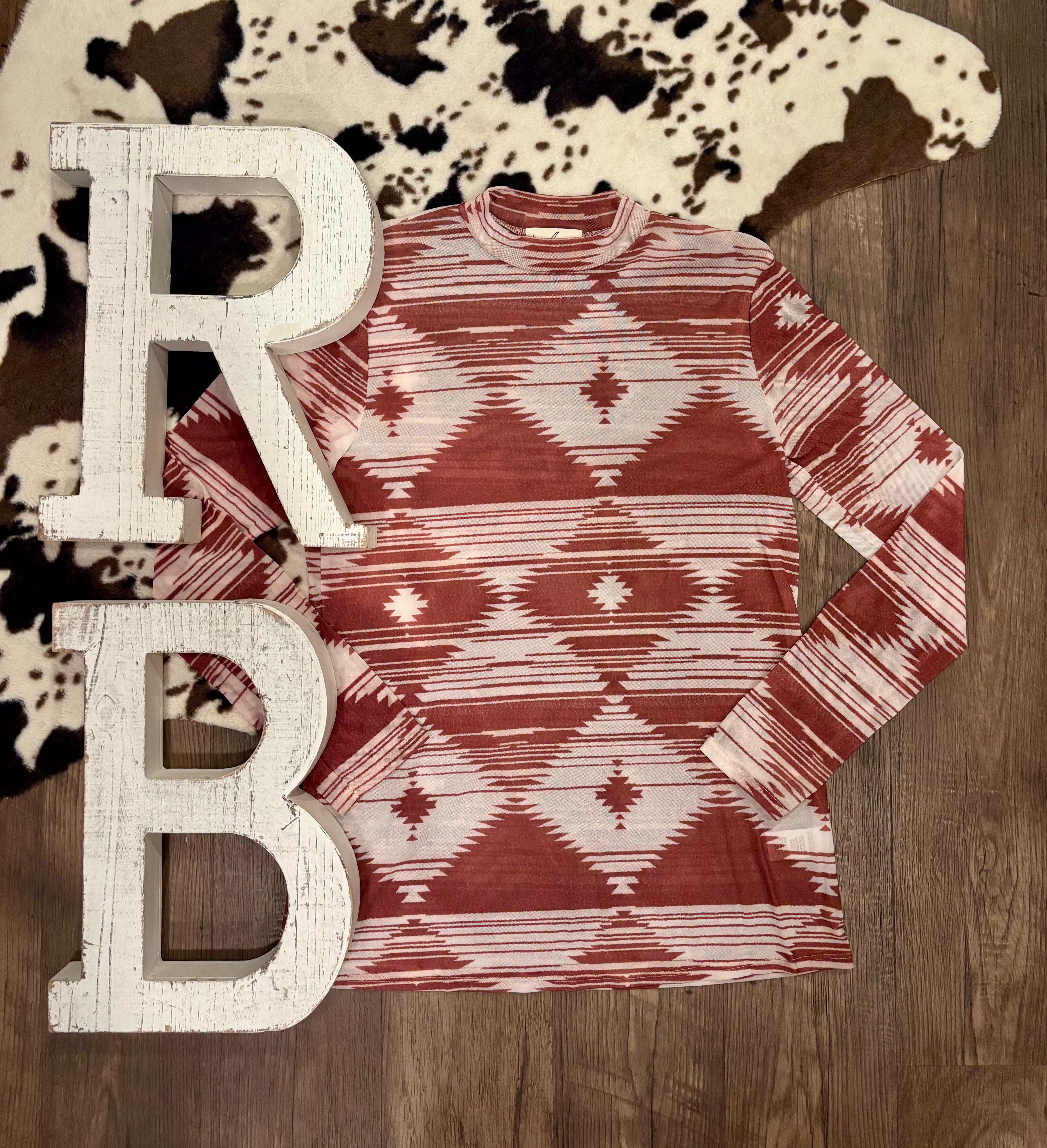 Joey Geo Mesh Top