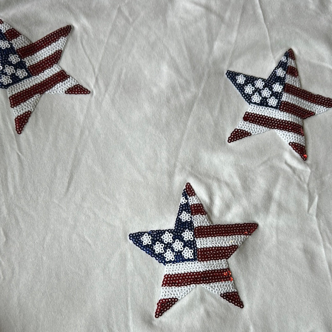 Sequined American Flag Tee