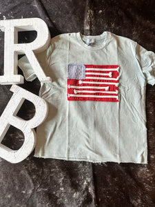 American Flag Mineral Wash Top