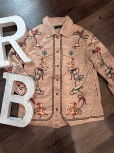Western Rope Coat with Sherpa
