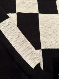 Black and White Checkered Sweater
