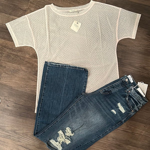 Sheer Casual Short Sleeve Top
