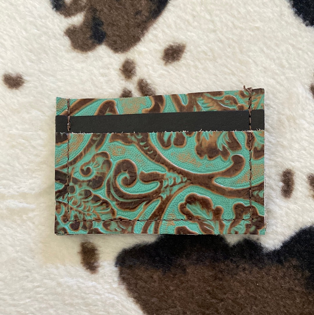 Turquoise Flower Credit Card