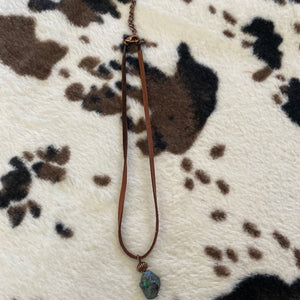 Leather Choker with Turquoise Stone
